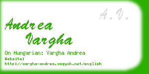 andrea vargha business card